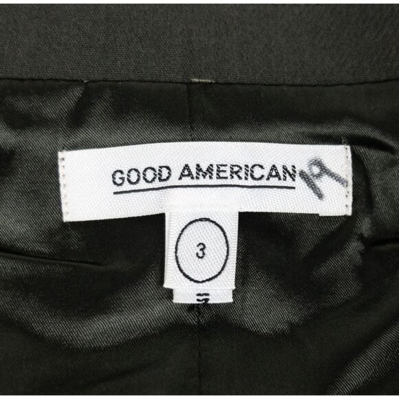 Good American Blazer Jacket Women's 3 Two-Tone Sage Green Side Slit Belted - Picture 2 of 16